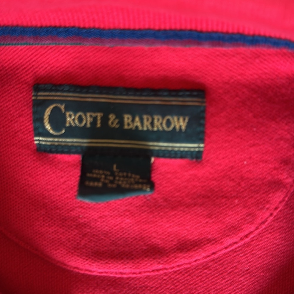 Croft & Barrow Men’s Red Polo Shirt - Size Large - Picture 2 of 2
